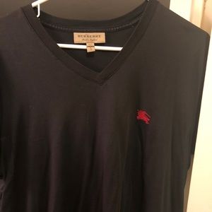 Black Burberry t shirt v neck